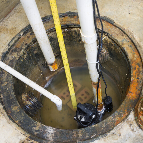 view from above of a lift station pump